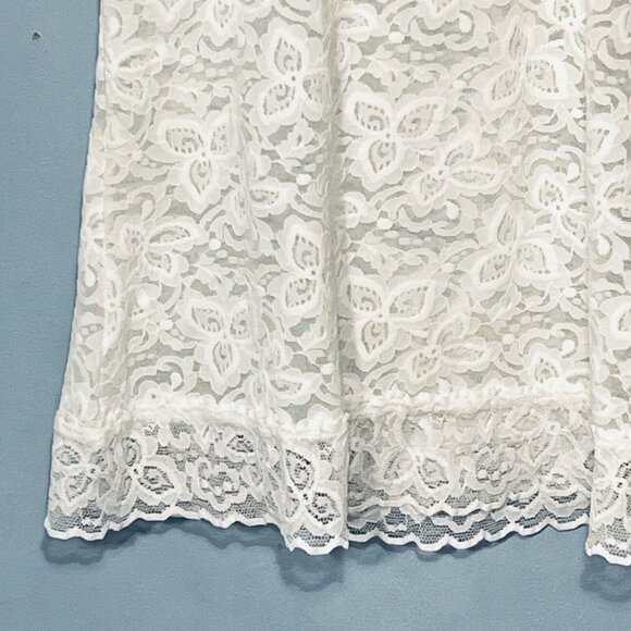 Y2K Chemise Tank Top Size Large Fairy Bridal Coquette Babydoll Lingerie Lace - Picture 4 of 13